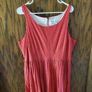 Modcloth x Bea & Dot Red Cotton Micro Polka Dot Dress